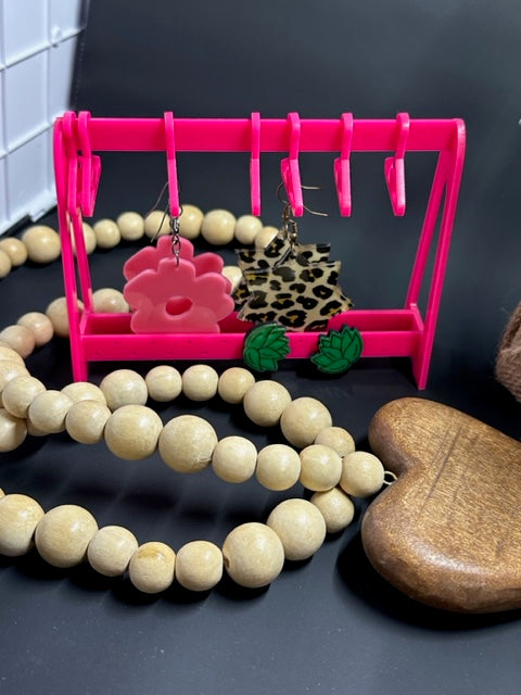 Small Hot Pink Earring holder